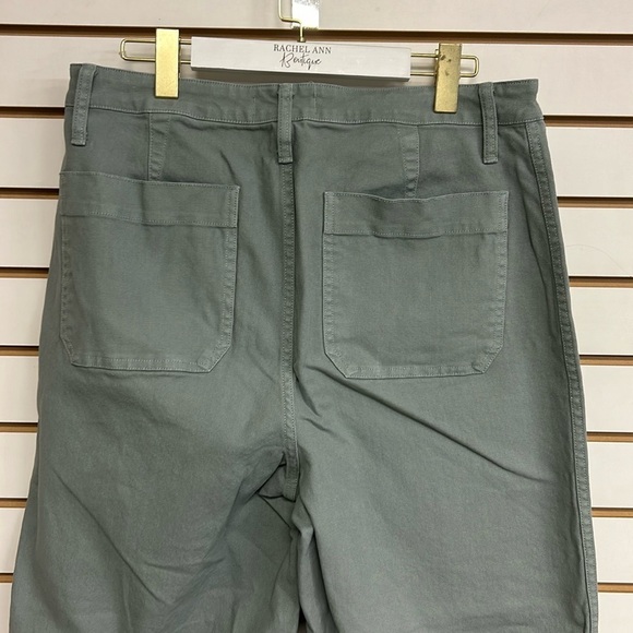 Madewell Slim Emmett Wide-Leg Crop Pants size 32 EUC Greenish Gray - Picture 5 of 10